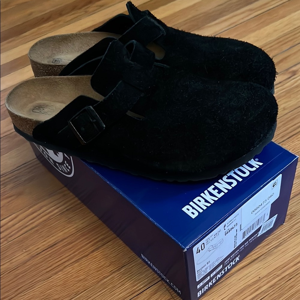 Birkenstock Black Suede Clogs